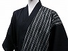 日本製綿麻楊柳デザイン作務衣　黒