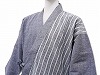 日本製綿麻楊柳デザイン作務衣　グレー