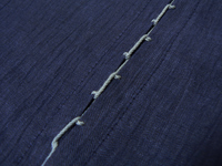 本麻楊柳甚平（日本製）　濃紺　袖付けタコ糸