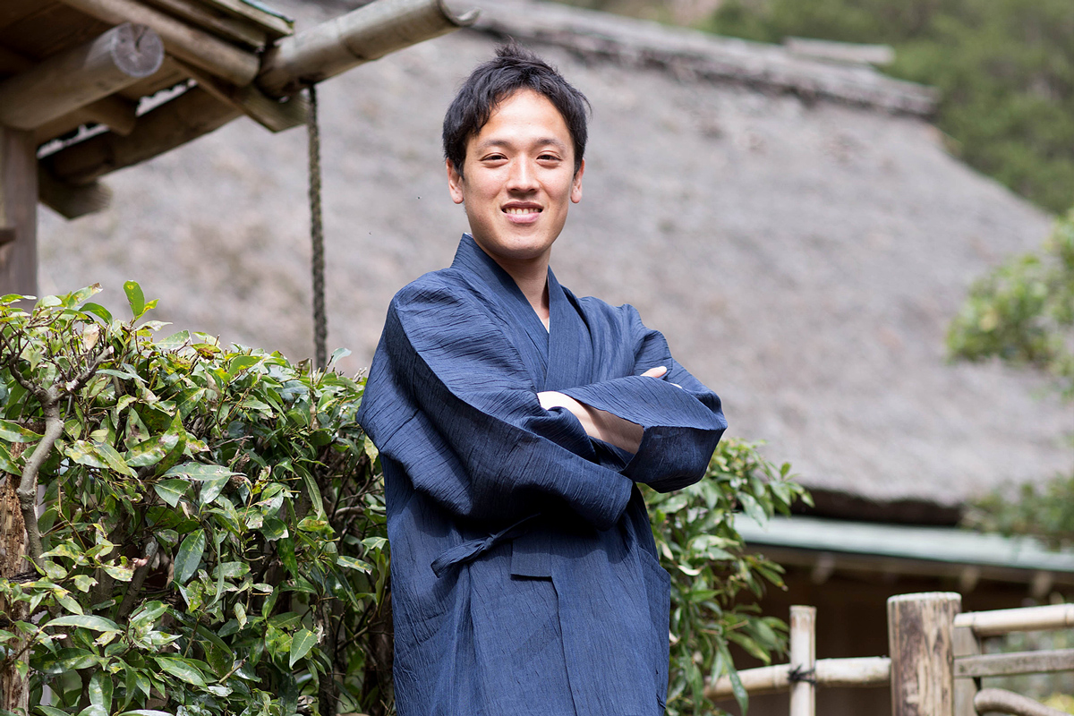 小千谷ちぢみ本麻作務衣 No.1 濃紺