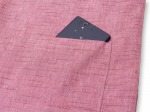 女性紬織作務衣式綿入キルト袢天　ポケット部分