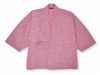 女性紬織作務衣式はんてん ピンク