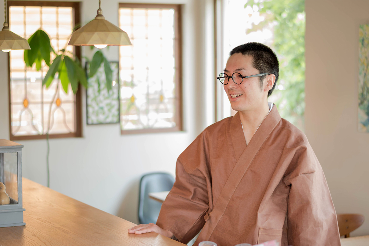 本柿渋染作務衣 M・L （ほんかきしぶぞめさむえ） No.1 柿渋茶 【和