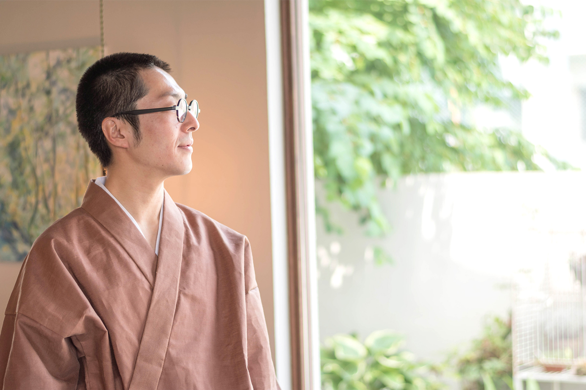 本柿渋染作務衣 M・L （ほんかきしぶぞめさむえ） No.1 柿渋茶 【和