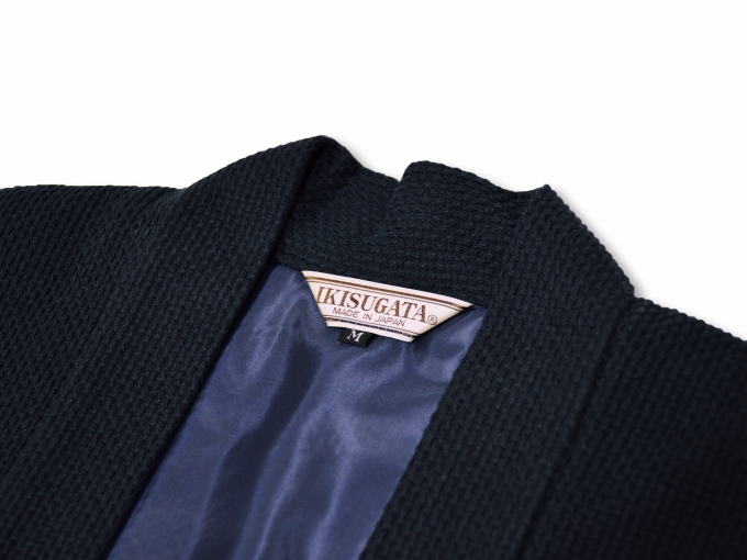 太刺子作務衣用羽織　黒（ブラック）衿部分