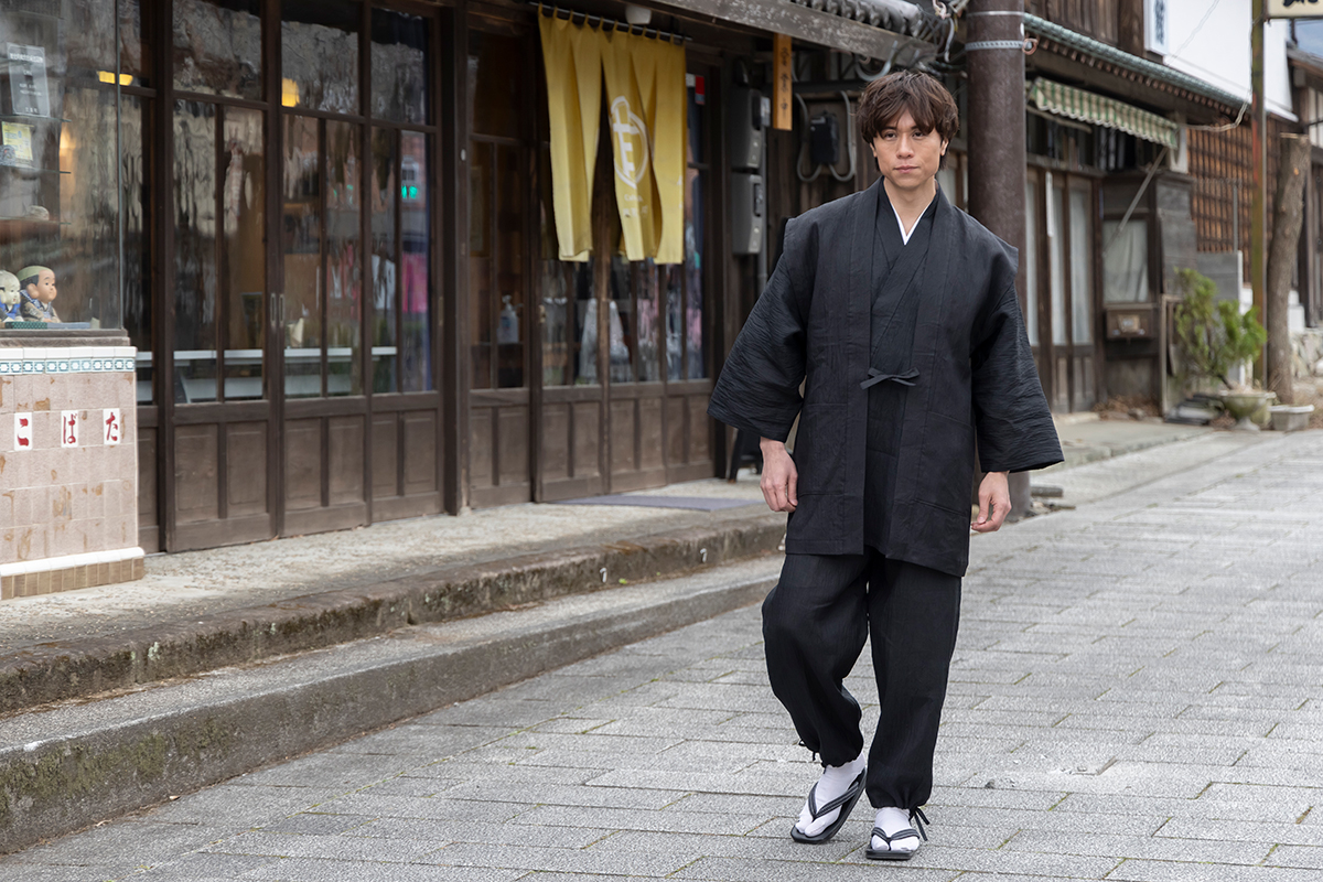 3603 近江ちぢみ本麻羽織（単衣） No.3 黒