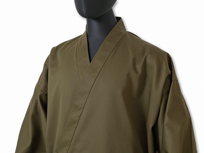 日本製綿ポリ綾織作務衣グリーン