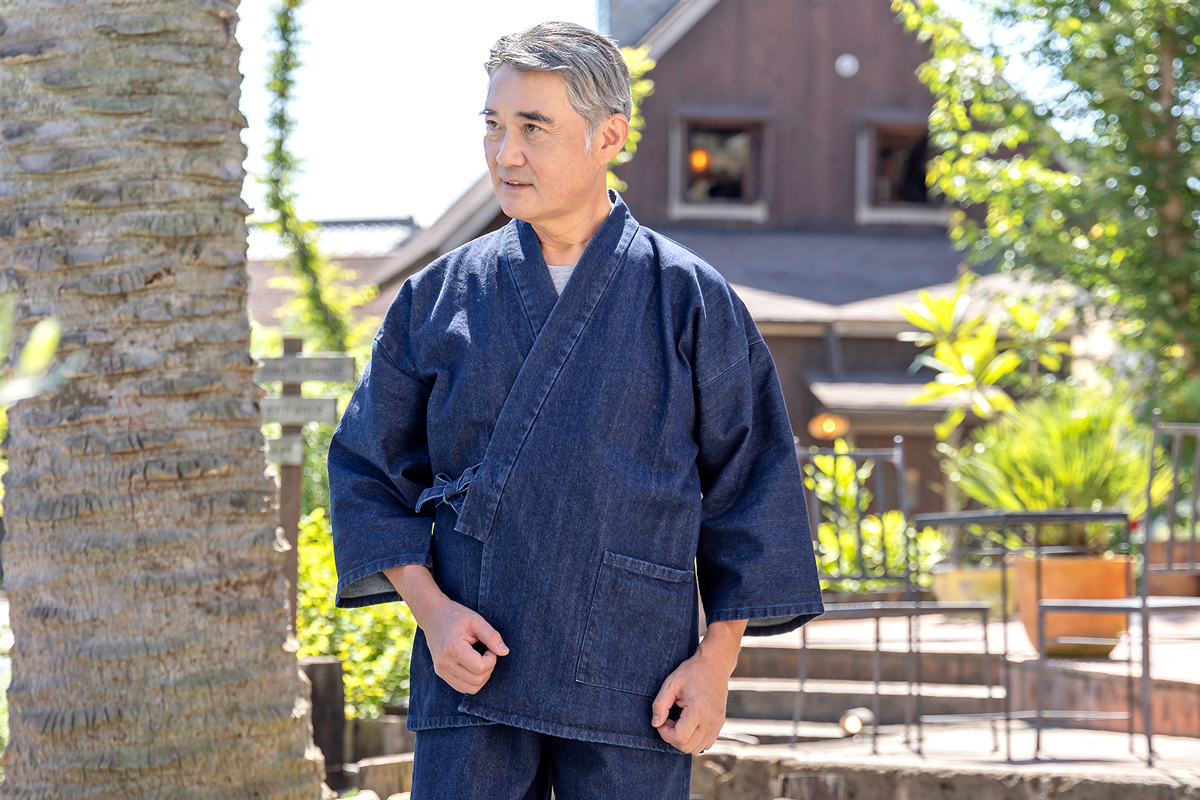 カイハラデニム・11オンス バイオウォッシュ作務衣 [改] No.1 濃紺(M