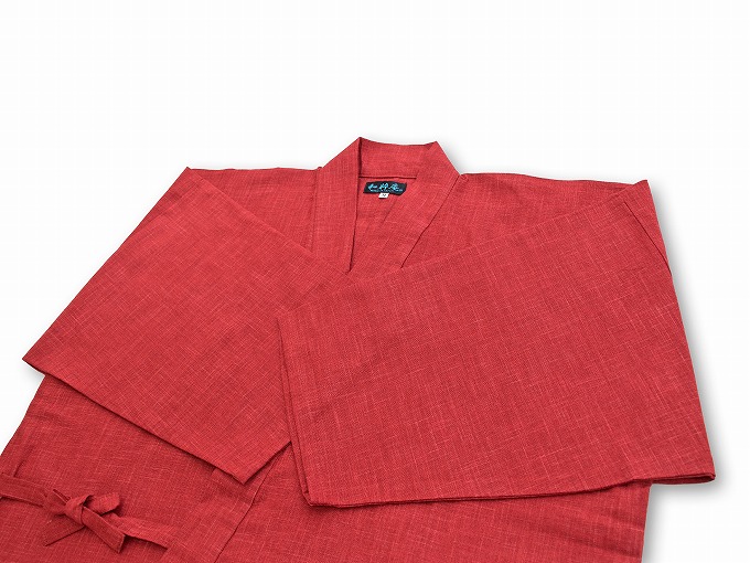 暖簾　紬　赤色 花柄３枚仕立て　フリンジ付き 暖簾 紬 赤色 花柄3枚仕立て フリンジ付き