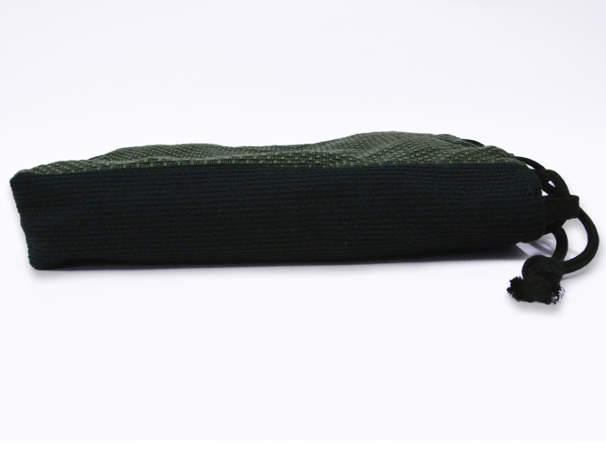 ドビー刺子織信玄袋 グリーン(緑)　側面