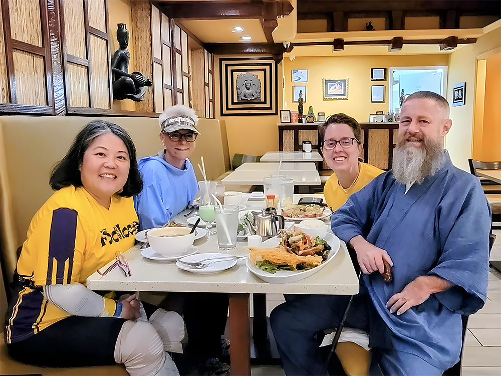 6001 絣紬作務衣 No.8 水色 L