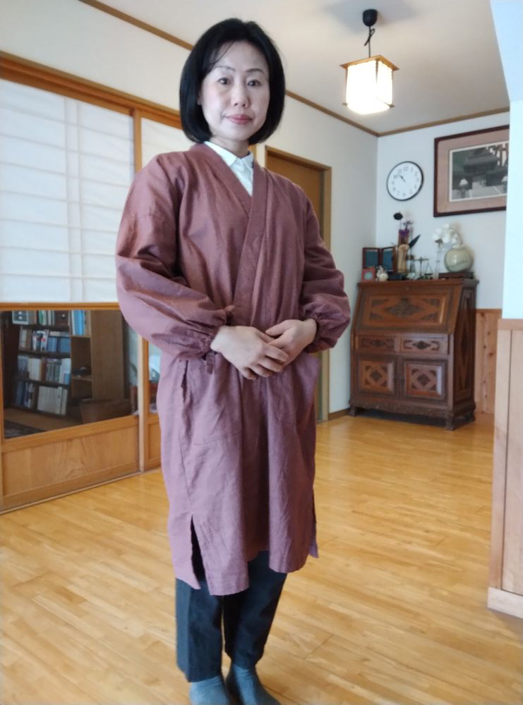 6020 絣紬水屋着  No.14 あずき F