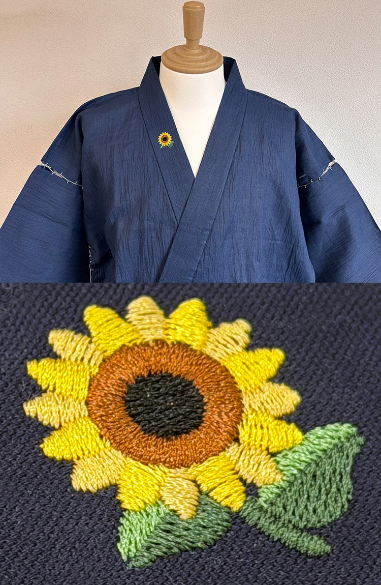 父の日オリジナル絵柄刺繍 右衿見本