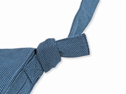 刺子織頭陀袋 ブルー 結び目部分
