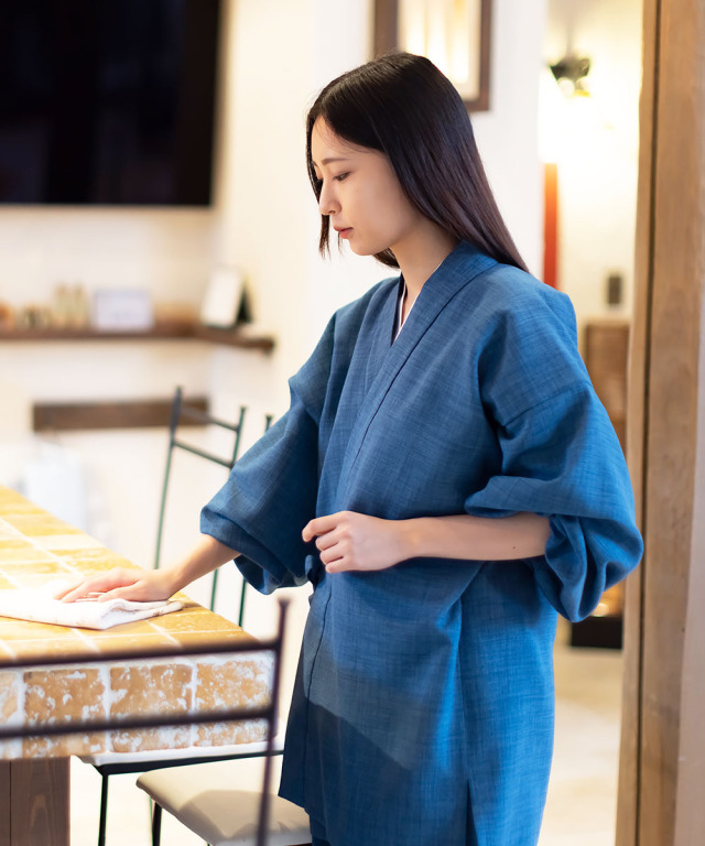 女性用麻ライク作務衣［聖］