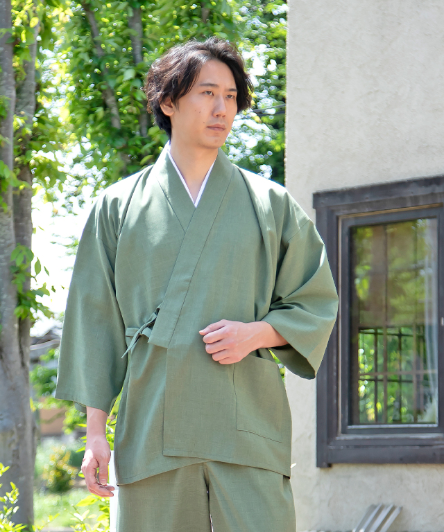 シャンブレーUVカット作務衣