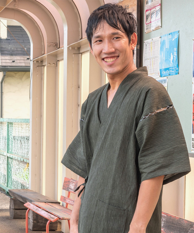 近江ちぢみ絣織甚平