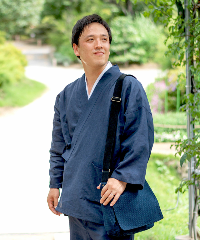 和紙しじら織作務衣