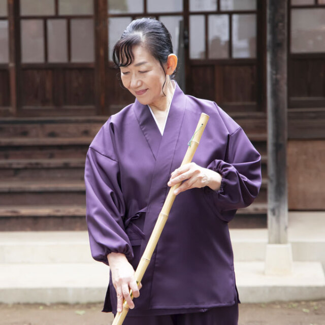 女性用ストレッチツイル作務衣［聖］ No.1 古代紫