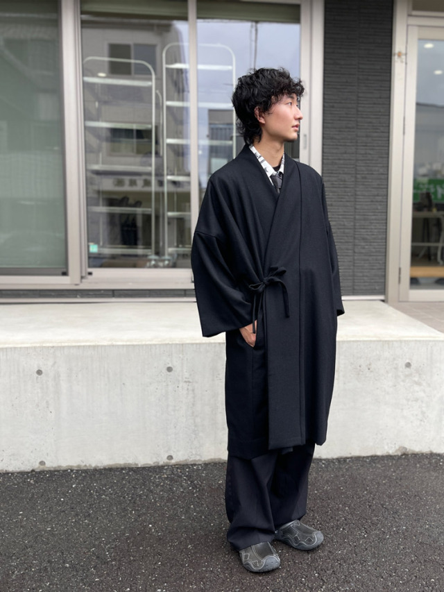 5080 作務衣コートNo.4黒