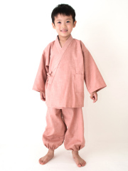 日本製子供用綾織作務衣ピンク