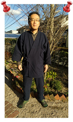 太刺子作務衣  No.1 濃紺・LL/身長:177cm・体重:76Kg/色合いや肌触りがとてもよく着心地や風合いが正月にも合い家族から褒められました。