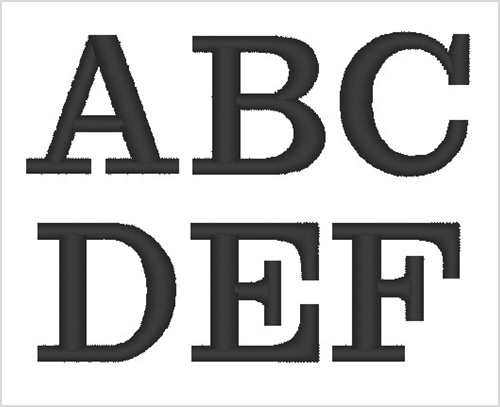 ❶左胸 10cm角内 serif体 1.0cm/文字