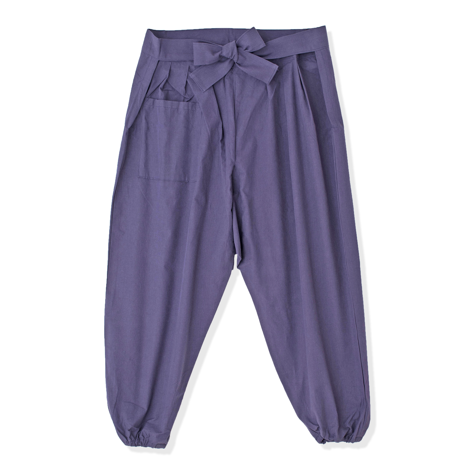 袴式本もんぺ無地 No 8 紫 袴式 はかましき