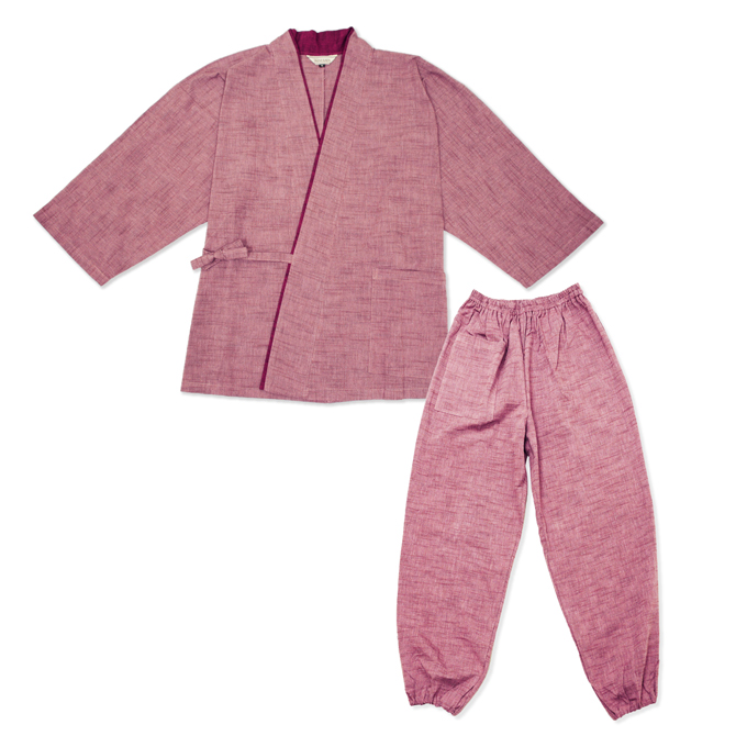 女性綿紬パンツルック作務衣