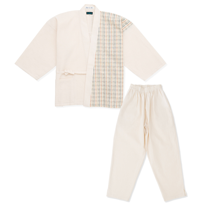 阿波しじら女性デザイン作務衣